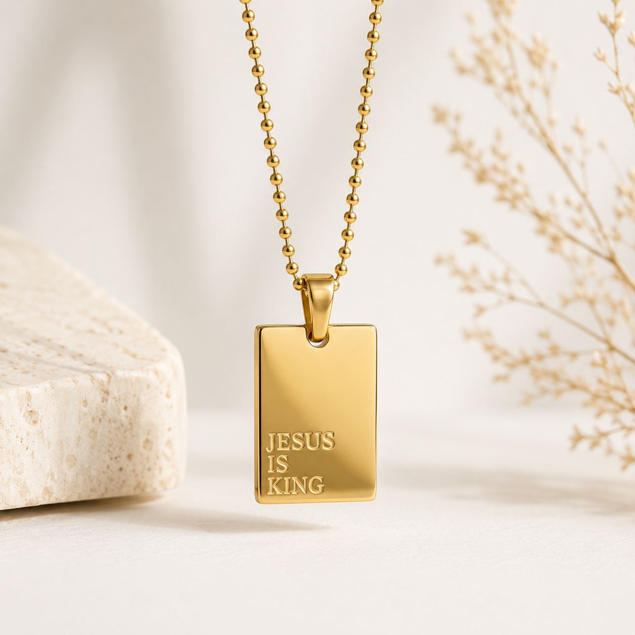 JESUS IS KING 18K PENDANT NECKLACE- PRESALE