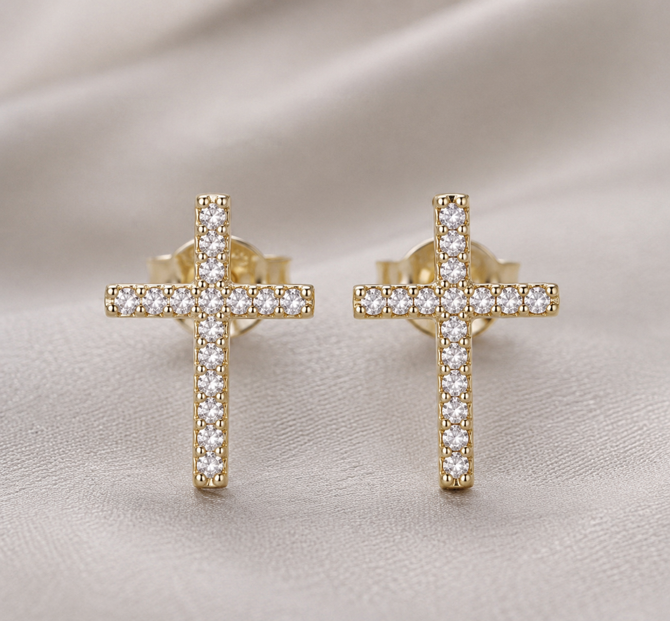 COVENANT CROSS CUBIC ZIRCONIA EARRINGS-PRESALE